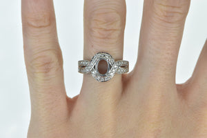 14K 0.25 Ctw Diamond Oval Engagement Setting Ring White Gold