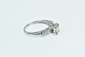 14K 1940's 0.41 Ctw Diamond Classic Engagement Ring White Gold