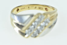 Load image into Gallery viewer, 10K 0.50 Ctw Two Tone Diamond Striped Men&#39;s Ring Yellow Gold