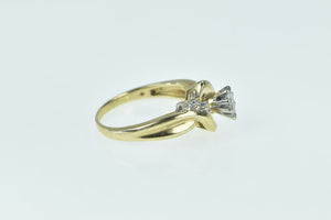 14K 0.25 Ctw Marquise Diamond Engagement Ring Yellow Gold