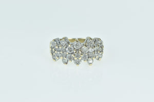 10K 1.00 Ctw Diamond Vintage Cluster Band Ring Yellow Gold