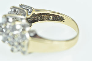 10K 1.00 Ctw Diamond Vintage Cluster Band Ring Yellow Gold