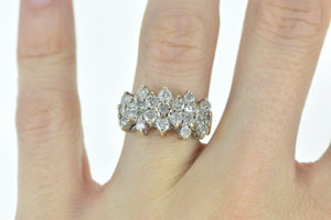 10K 1.00 Ctw Diamond Vintage Cluster Band Ring Yellow Gold