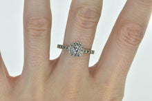 Load image into Gallery viewer, 14K 0.65 Ctw Classic Diamond Halo Engagement Ring White Gold