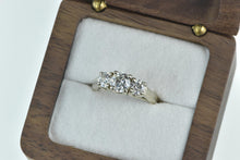 Load image into Gallery viewer, 14K 1.42 Ctw Moissanite Three Stone Trellis Engagement Ring White Gold