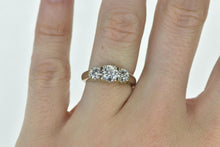 Load image into Gallery viewer, 14K 1.42 Ctw Moissanite Three Stone Trellis Engagement Ring White Gold