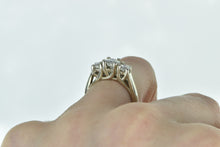 Load image into Gallery viewer, 14K 1.42 Ctw Moissanite Three Stone Trellis Engagement Ring White Gold