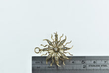 Load image into Gallery viewer, 14K Victorian Seed Pearl Diamond Flower Sun Pendant/Pin Yellow Gold