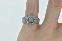 Load image into Gallery viewer, 14K 1.00 Ctw Invis Princess Diamond Engagement Ring White Gold