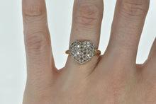 Load image into Gallery viewer, 14K 1.38 Ctw Diamond Pave Domed Heart Love Ring Yellow Gold
