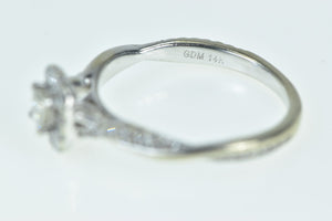 14K 0.38 Ctw Princess Diamond Halo Engagement Ring White Gold