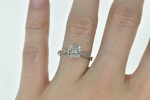 14K 0.38 Ctw Princess Diamond Halo Engagement Ring White Gold