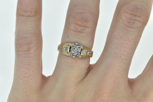 14K 1.00 Ctw Invis Princess Diamond Engagement Ring Yellow Gold