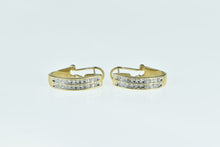 Load image into Gallery viewer, 10K 0.46 Ctw Diamond 24.5mm Oval Hoop Earrings Yellow Gold