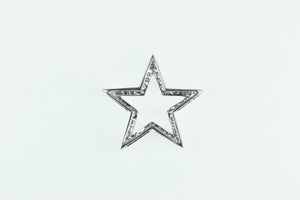 10K Five Pointed Star Diamond Statement Pendant White Gold