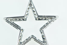 Load image into Gallery viewer, 10K Five Pointed Star Diamond Statement Pendant White Gold