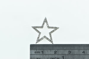 10K Five Pointed Star Diamond Statement Pendant White Gold