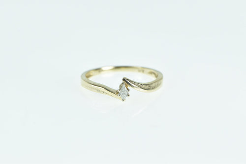 10K Marquise Diamond Solitaire Vintage Promise Ring Yellow Gold