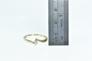 10K Marquise Diamond Solitaire Vintage Promise Ring Yellow Gold