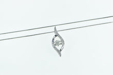 Load image into Gallery viewer, 10K 0.30 Ctw Dancing Diamond Swirl Chain Necklace 18&quot; White Gold