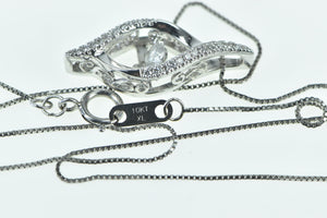 10K 0.30 Ctw Dancing Diamond Swirl Chain Necklace 18" White Gold