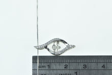 Load image into Gallery viewer, 10K 0.30 Ctw Dancing Diamond Swirl Chain Necklace 18&quot; White Gold