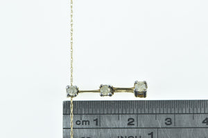 10K 0.20 Ctw Tiered Diamond Drop Bar Chain Necklace 18.75" Yellow Gold