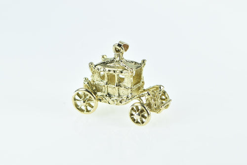 9K 3D Articulated Carriage Vintage Royalty Charm/Pendant Yellow Gold