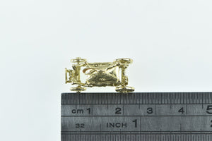 9K 3D Articulated Carriage Vintage Royalty Charm/Pendant Yellow Gold