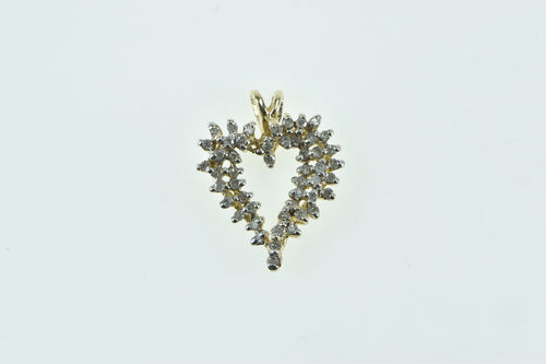 10K Vintage Diamond Classic Heart Love Symbol Pendant Yellow Gold
