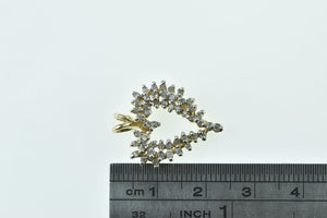 10K Vintage Diamond Classic Heart Love Symbol Pendant Yellow Gold