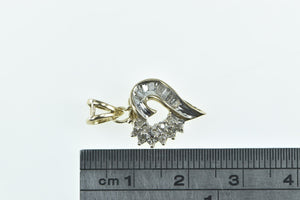 10K Vintage Classic Diamond Heart Love Symbol Pendant Yellow Gold