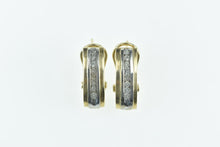 Load image into Gallery viewer, 10K Vintage Diamond Classic French Clip Hoop Earrings Yellow Gold