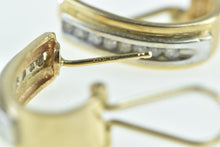 Load image into Gallery viewer, 10K Vintage Diamond Classic French Clip Hoop Earrings Yellow Gold