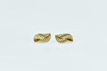 Load image into Gallery viewer, 14K Vintage Twist Loop Curved Macaroni Stud Earrings Yellow Gold