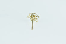 Load image into Gallery viewer, 14K Round Garnet Wavy Flower Single Vintage Earring Yellow Gold