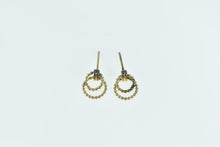 Load image into Gallery viewer, 14K Dot Pattern Layered Circle Vintage Stud Earrings Yellow Gold