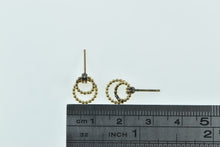 Load image into Gallery viewer, 14K Dot Pattern Layered Circle Vintage Stud Earrings Yellow Gold