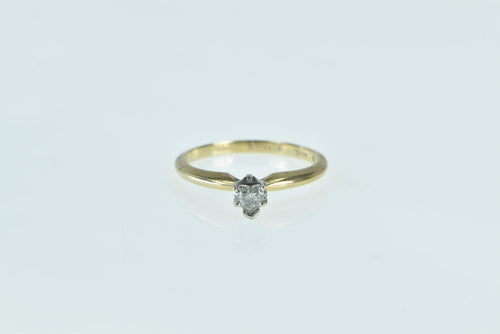 14K 0.25 Ct Heart Solitaire Diamond Engagement Ring Yellow Gold