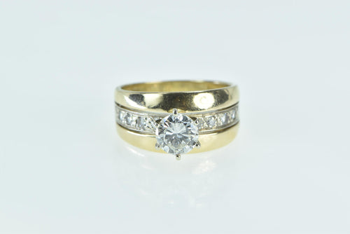 14K 1.29 Ctw Diamond Vintage Engagement Ring Yellow Gold