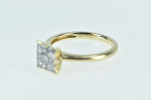 14K 0.48 Ctw 1940's Diamond Square Engagement Ring Yellow Gold