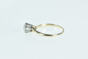 14K 1940's 0.82 Ct Diamond Solitaire Engagement Ring Yellow Gold