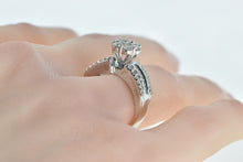 Load image into Gallery viewer, 14K 1.25 Ctw Diamond Flower Cluster Engagement Ring White Gold