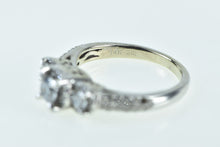 Load image into Gallery viewer, 14K Three Stone Diamond Classic Engagement Ring White Gold