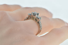 Load image into Gallery viewer, 14K Three Stone Diamond Classic Engagement Ring White Gold