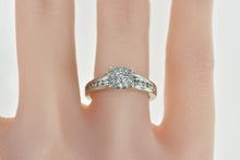 Load image into Gallery viewer, 14K 0.60 Ctw Diamond Round Cluster Engagement Ring White Gold