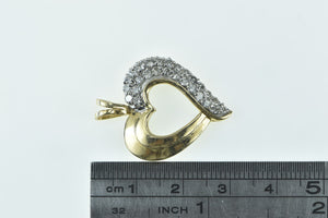14K 0.75 Ctw Pave Diamond Encrusted Heart Pendant Yellow Gold