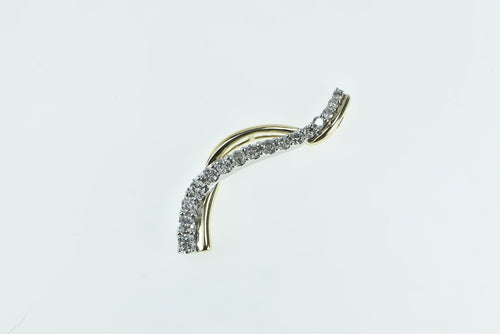 14K 0.75 Ctw Graduated Wavy Vintage Statement Pendant Yellow Gold