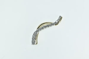 14K 0.75 Ctw Graduated Wavy Vintage Statement Pendant Yellow Gold