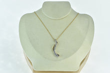 Load image into Gallery viewer, 14K 0.75 Ctw Graduated Wavy Vintage Statement Pendant Yellow Gold